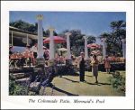 Post Card showing the patio at Mermaids pool.